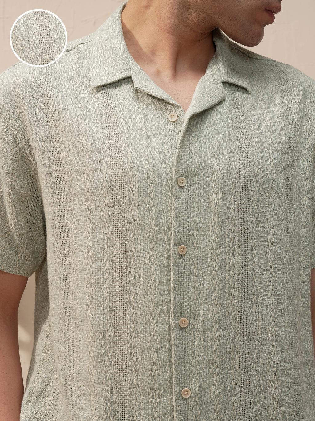 Highlander Men Green Striped Relaxed Fit Casual Shirt - Green - Image 5