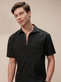 Highlander Men Black Striped Relaxed Fit Casual Shirt - Black - Image 1
