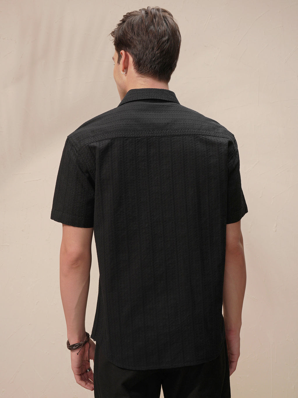 Highlander Men Black Striped Relaxed Fit Casual Shirt - Black - Image 3