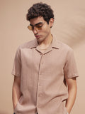 Highlander Men Copper Self Design Relaxed Fit Casual Shirt - Copper - Image 1