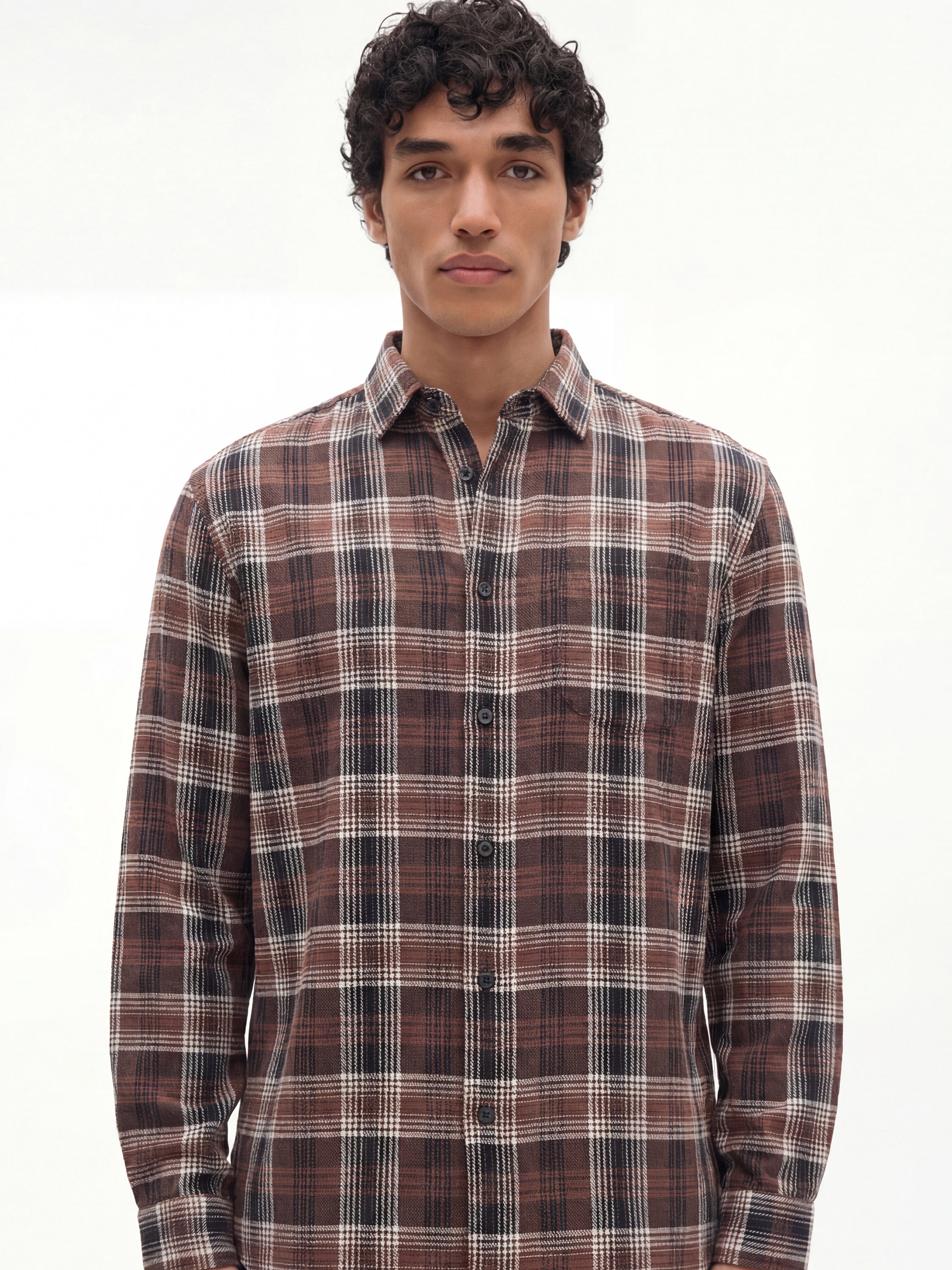 Highlander Men Maroon Checked Relaxed Fit Casual Shirt - Maroon - Image 1