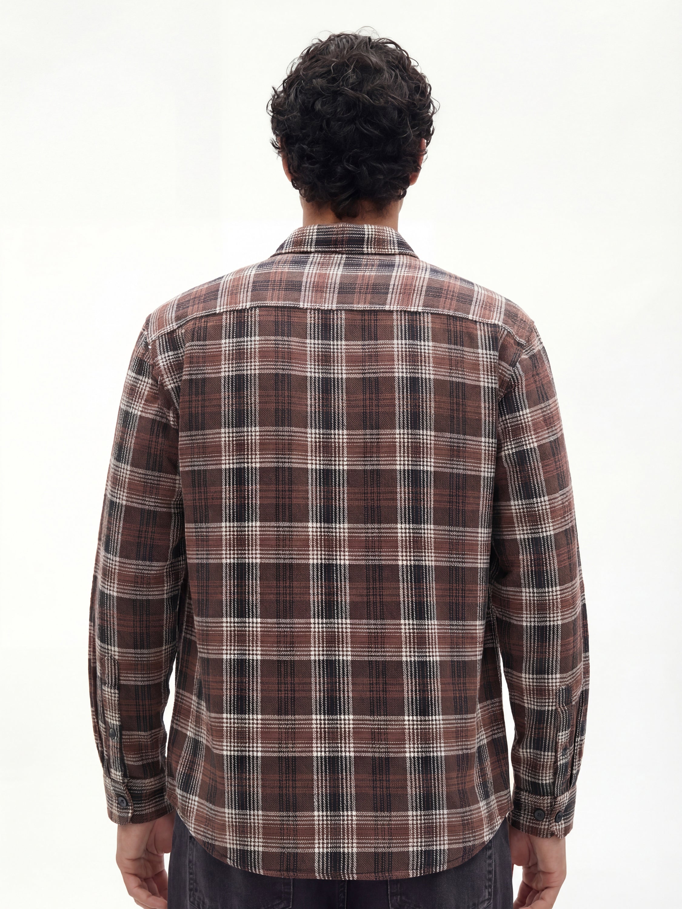 Highlander Men Maroon Checked Relaxed Fit Casual Shirt - Maroon - Image 3