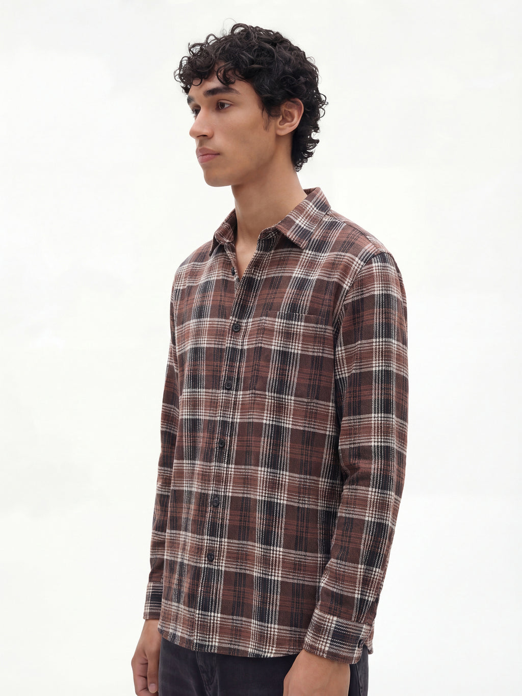 Highlander Men Maroon Checked Relaxed Fit Casual Shirt - Maroon - Image 5