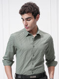 Highlander Men Green Self Design Slim Fit Casual Shirt - Green - Image 1