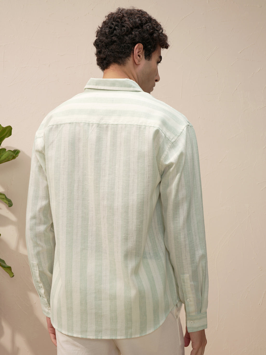 Highlander Men Green Striped Relaxed Fit Casual Shirt - Green - Image 3