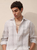 Highlander Men White Checked Relaxed Fit Casual Shirt - White - Image 1