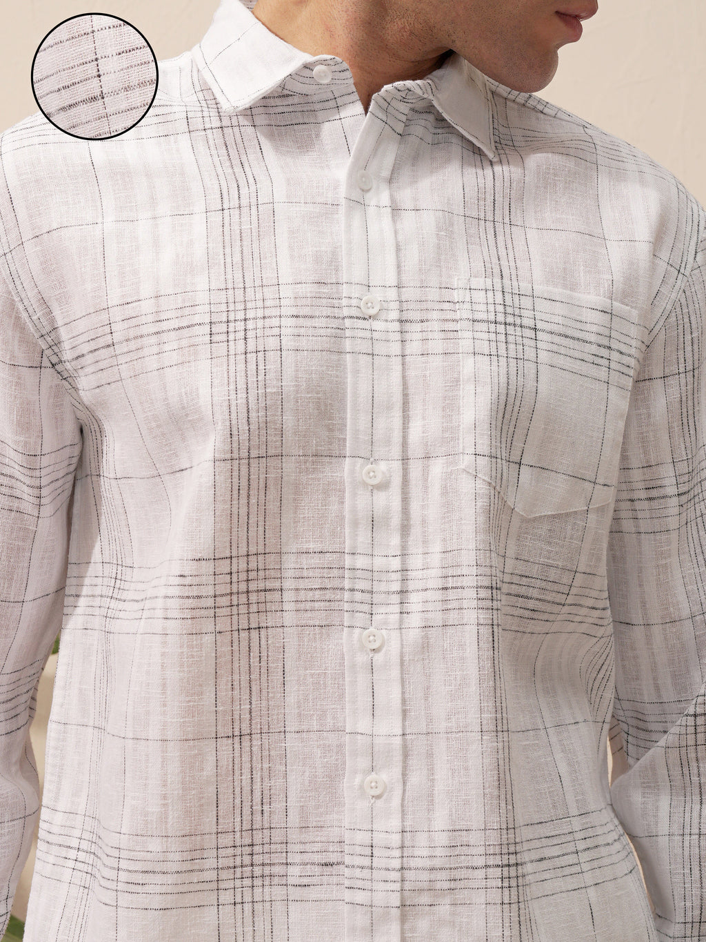 Highlander Men White Checked Relaxed Fit Casual Shirt - White - Image 5
