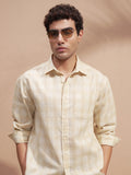Highlander Men Yellow Self Design Relaxed Fit Casual Shirt - Yellow - Image 1
