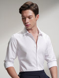 Highlander Men White Self Design Slim Fit Casual Shirt - White - Image 1