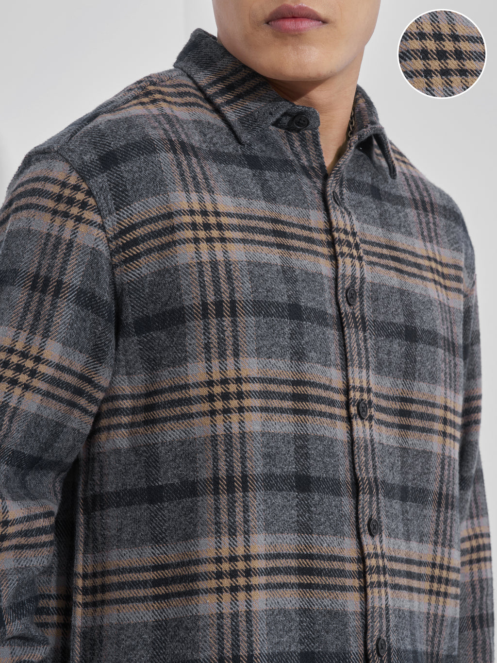 Highlander Men Green Checked Relaxed Fit Casual Shirt - Green - Image 5