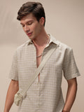 Highlander Men Beige Checked Relaxed Fit Casual Shirt - Beige - Image 1