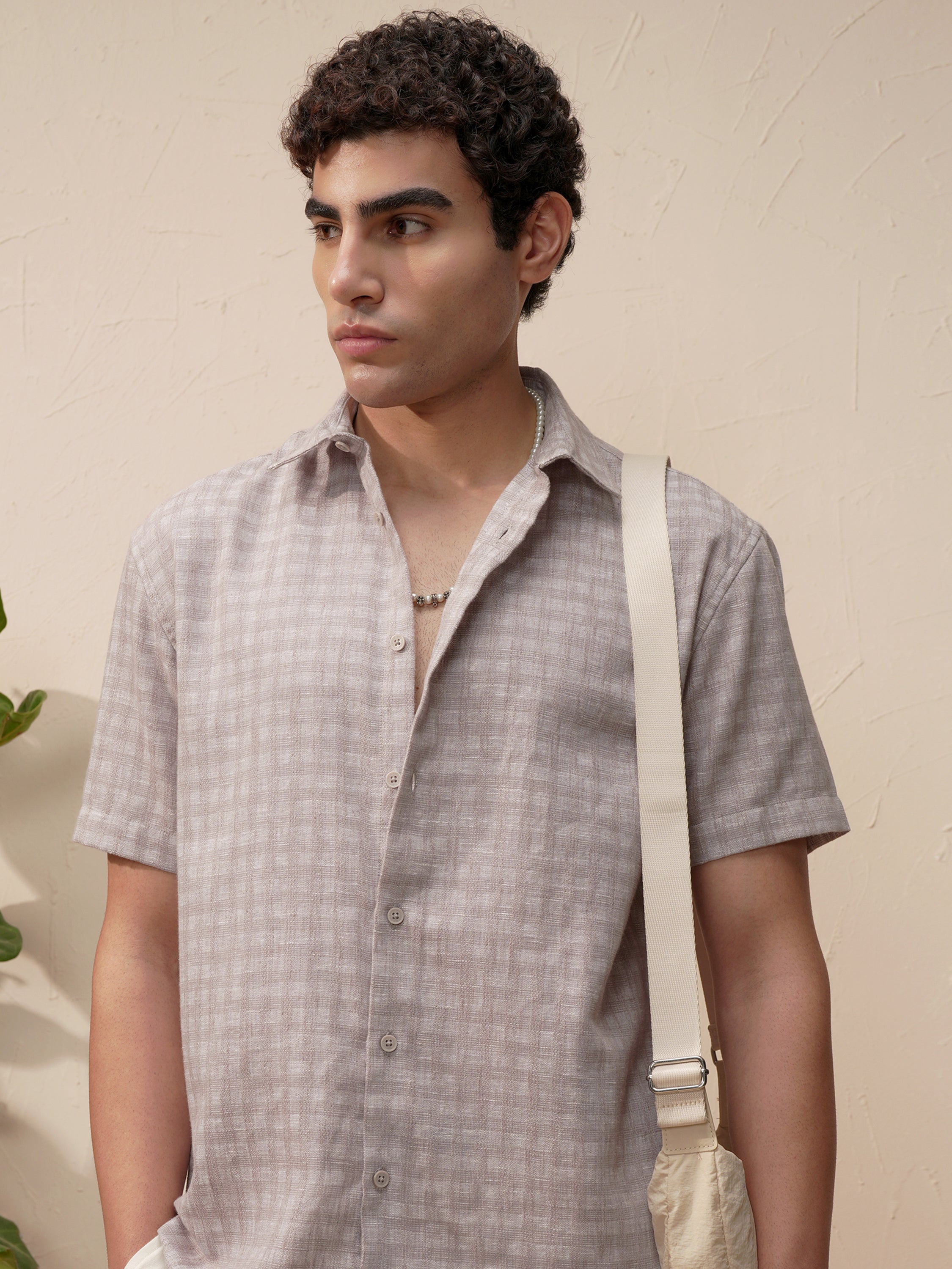 Highlander Men Lavender Checked Relaxed Fit Casual Shirt - Lavender - Image 1