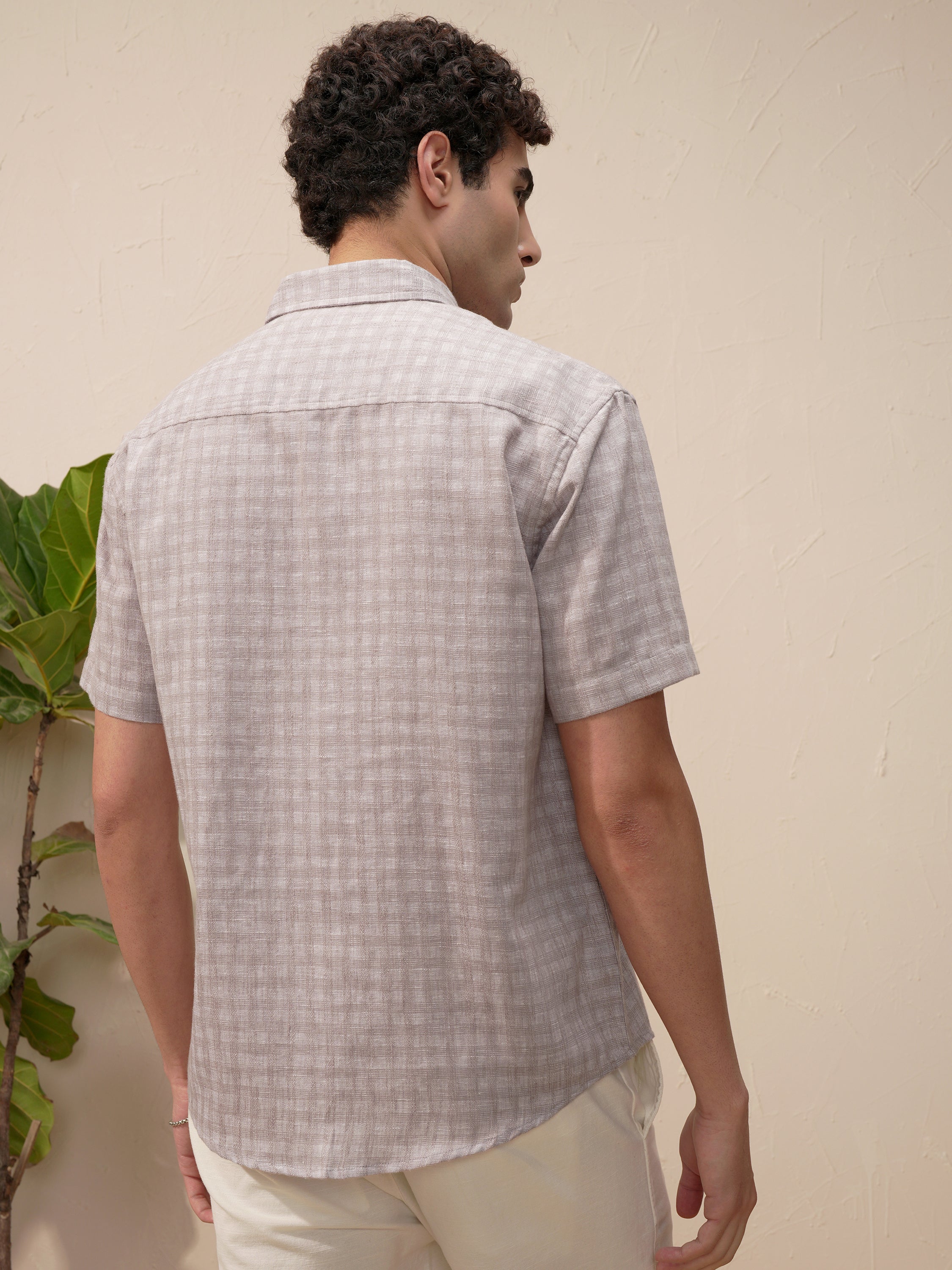 Highlander Men Lavender Checked Relaxed Fit Casual Shirt - Lavender - Image 3