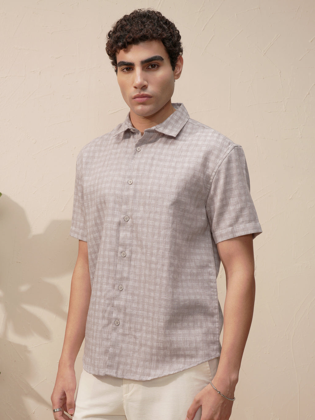Highlander Men Lavender Checked Relaxed Fit Casual Shirt - Lavender - Image 4