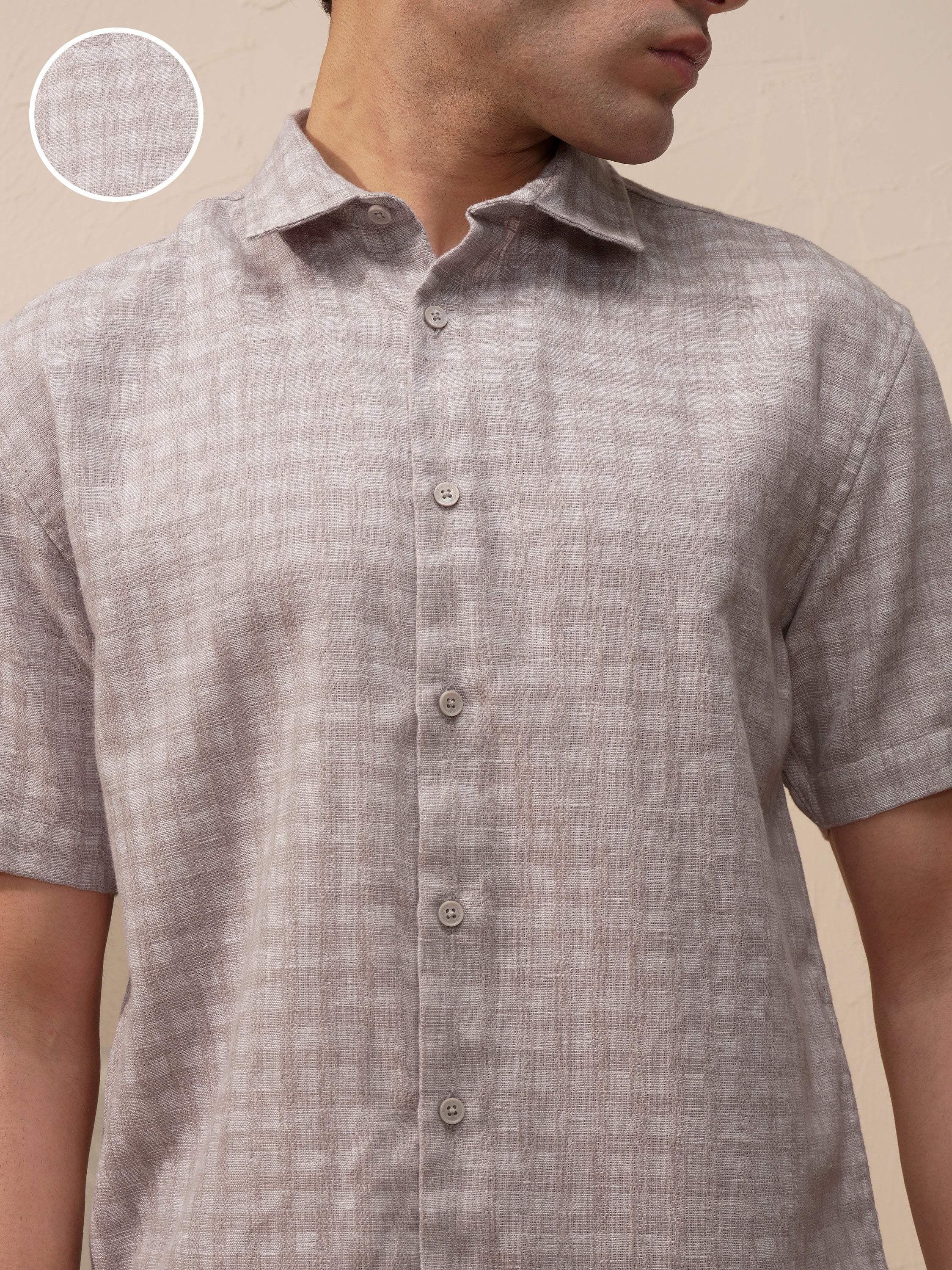 Highlander Men Lavender Checked Relaxed Fit Casual Shirt - Lavender - Image 5