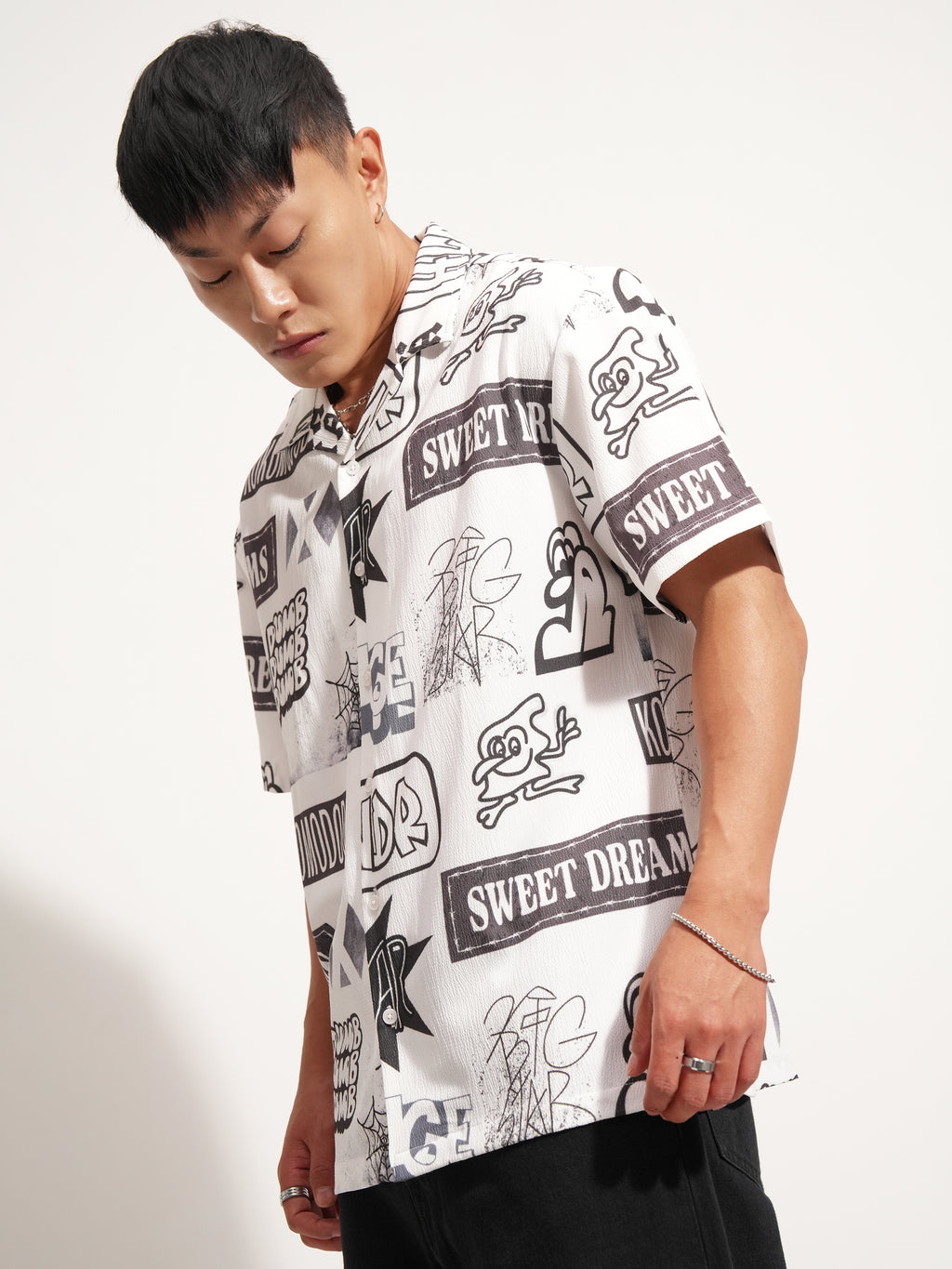 Highlander Men White Printed Relaxed Fit Casual Shirt - White - Image 4