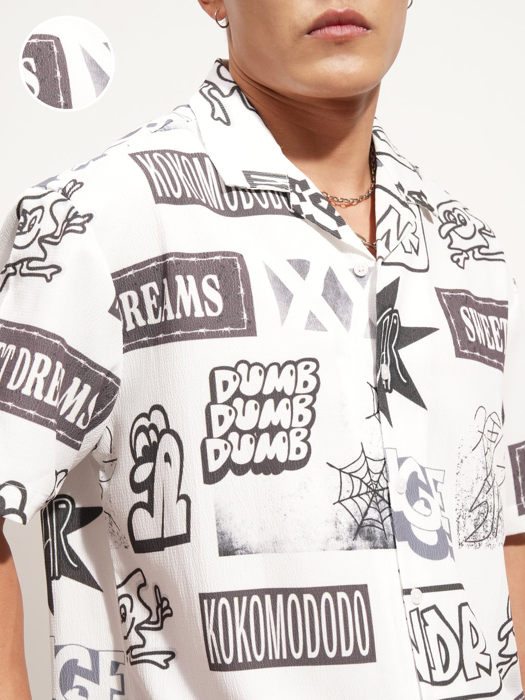 Highlander Men White Printed Relaxed Fit Casual Shirt - White - Image 5