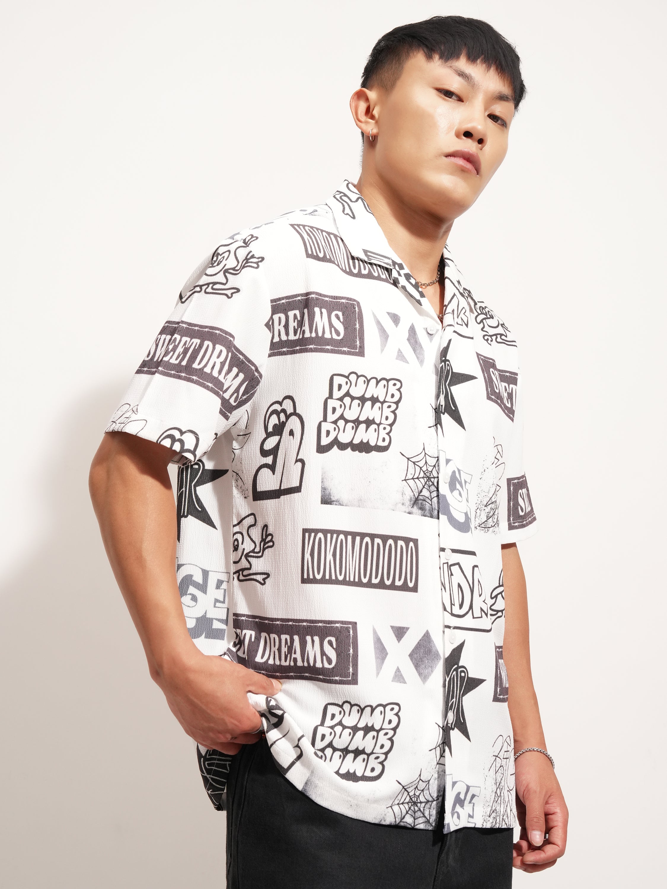 Highlander Men White Printed Relaxed Fit Casual Shirt - White - Image 6