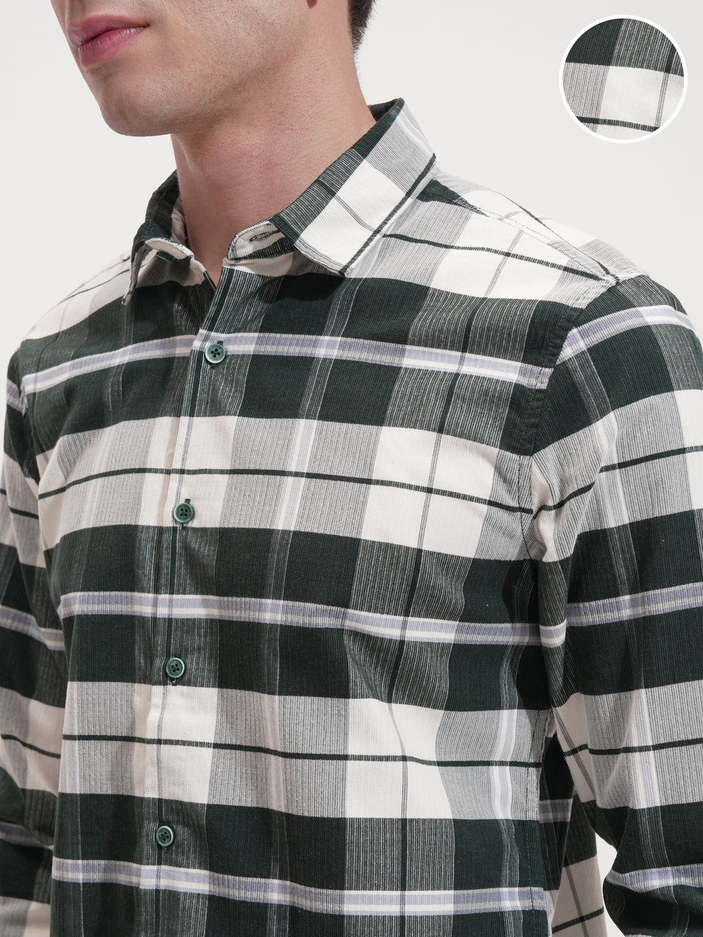 Highlander Men Green Checked Slim Fit Casual Shirt - Green - Image 5