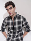 Highlander Men Black Checked Slim Fit Casual Shirt - Black - Image 1