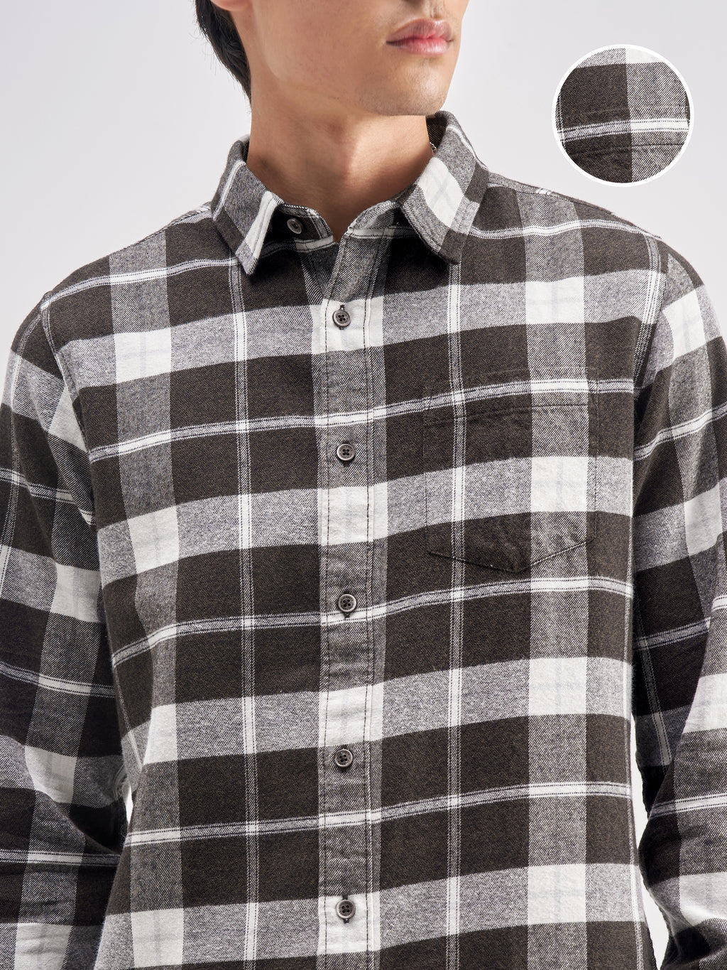 Highlander Men Brown Checked Regular Fit Casual Shirt - Brown - Image 5
