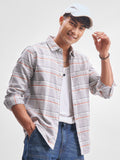 Highlander Men Grey Checked Slim Fit Casual Shirt - Grey - Image 1