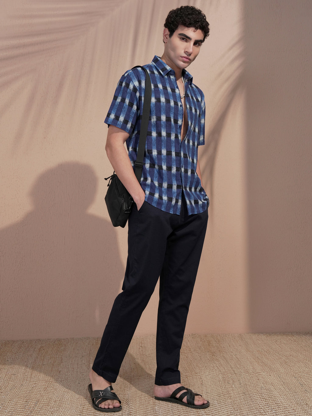 Highlander Men Blue Checked Relaxed Fit Casual Shirt - Blue - Image 2