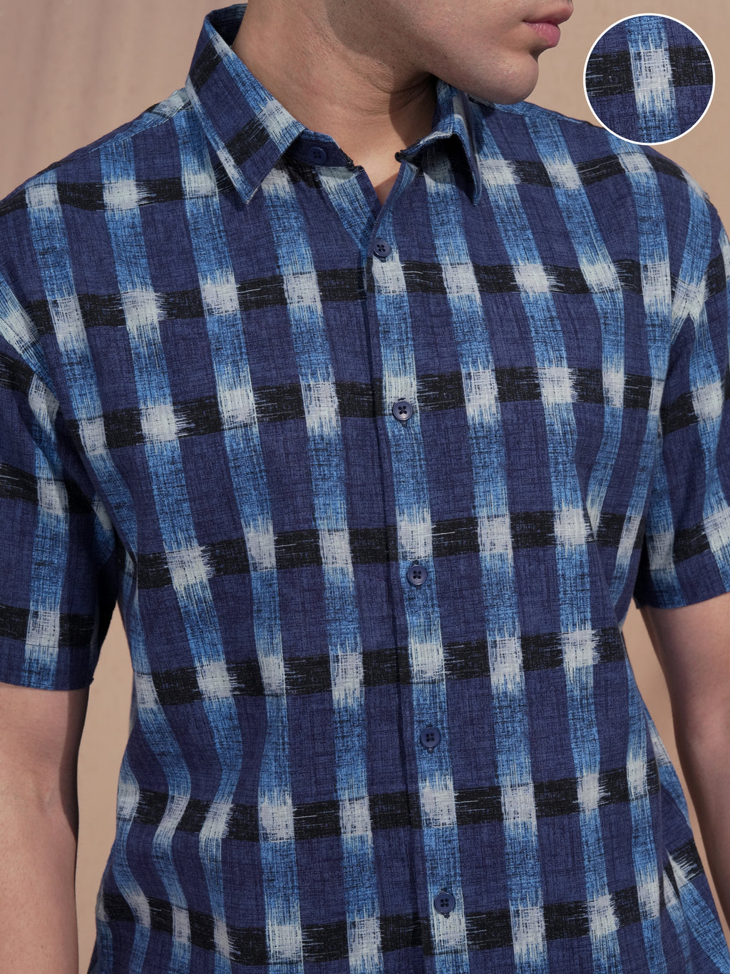 Highlander Men Blue Checked Relaxed Fit Casual Shirt - Blue - Image 5