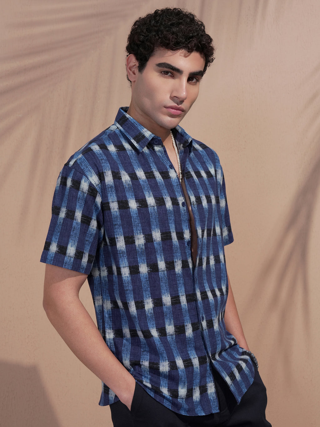 Highlander Men Blue Checked Relaxed Fit Casual Shirt - Blue - Image 6