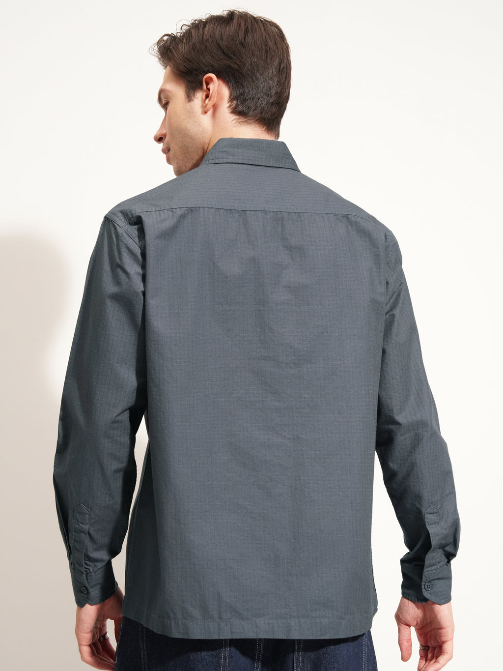 Highlander Men Blue Checked Oversized Fit Casual Shirt - Blue - Image 4