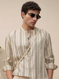 Highlander Men Green Striped Relaxed Fit Casual Shirt - Green - Image 1