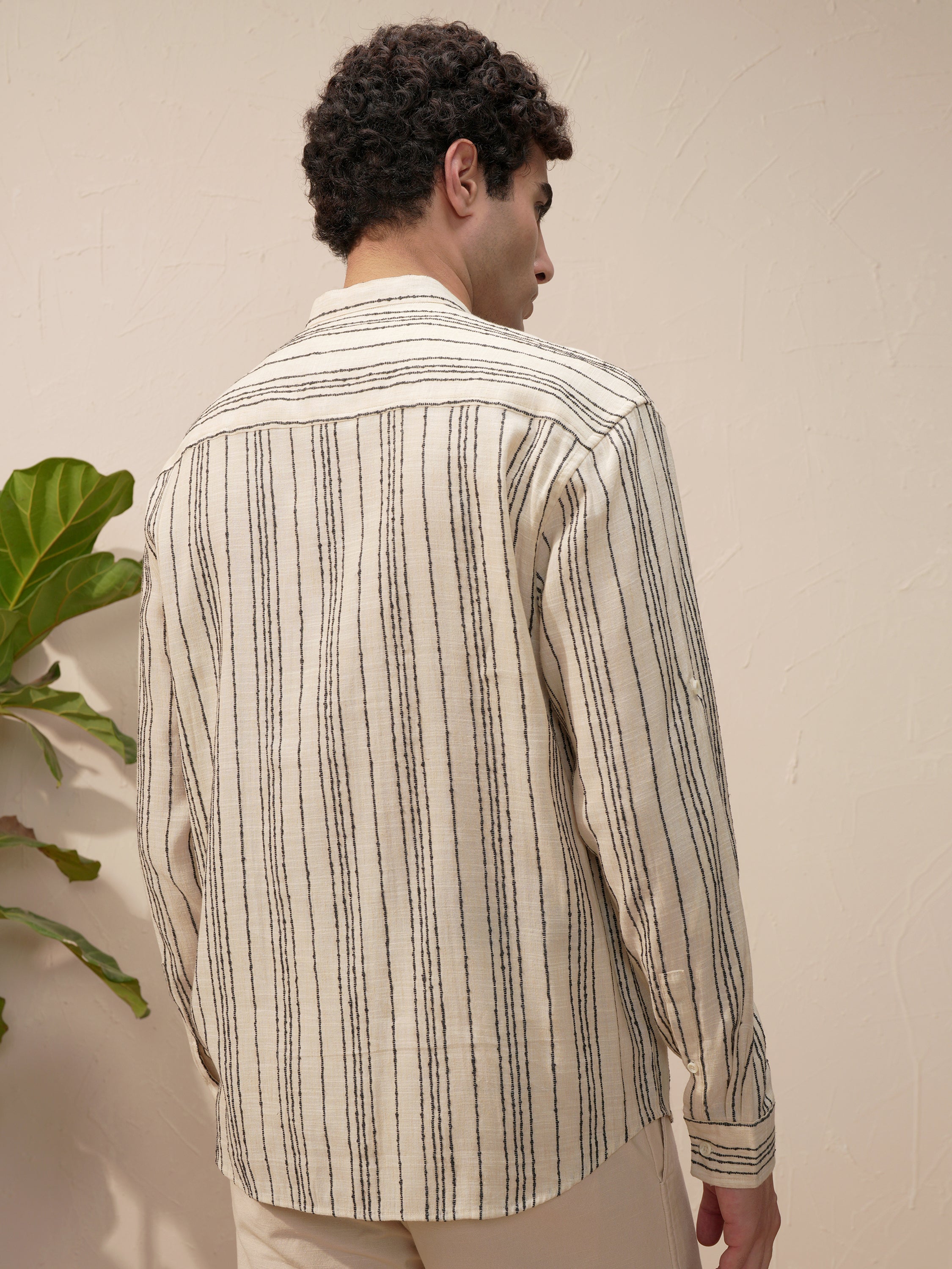 Highlander Men Green Striped Relaxed Fit Casual Shirt - Green - Image 3