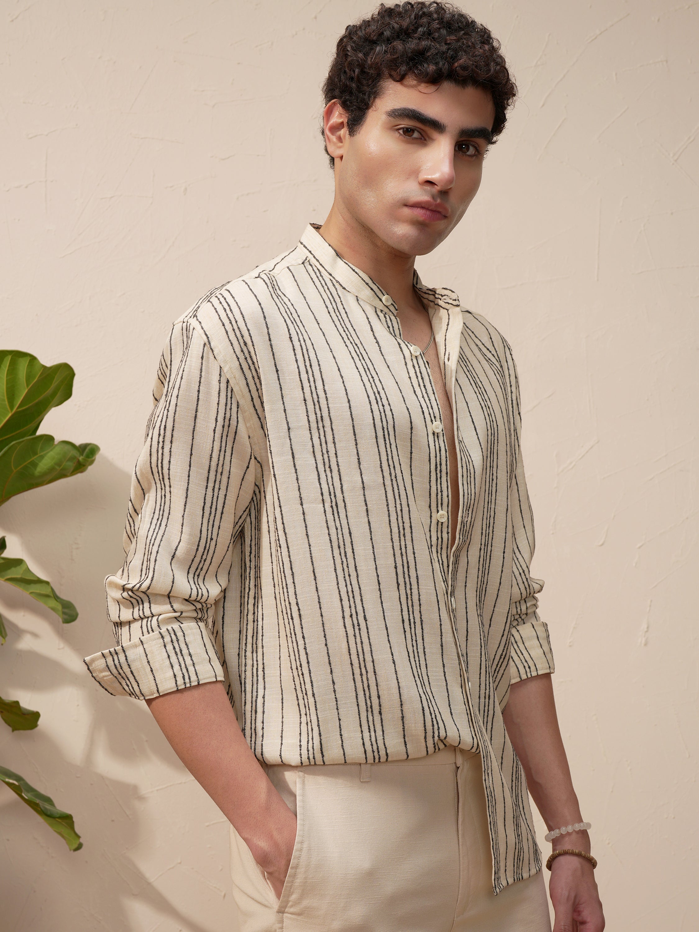 Highlander Men Green Striped Relaxed Fit Casual Shirt - Green - Image 6