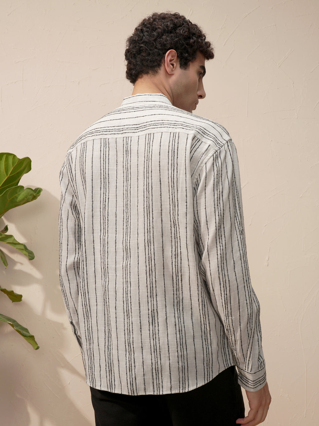 Highlander Men Grey Striped Relaxed Fit Casual Shirt - Grey - Image 3