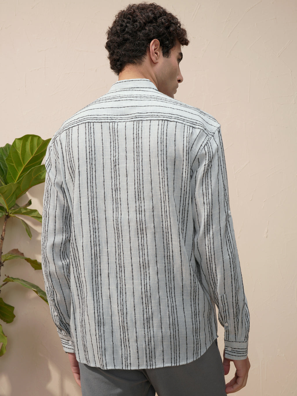 Highlander Men Blue Striped Relaxed Fit Casual Shirt - Blue - Image 3