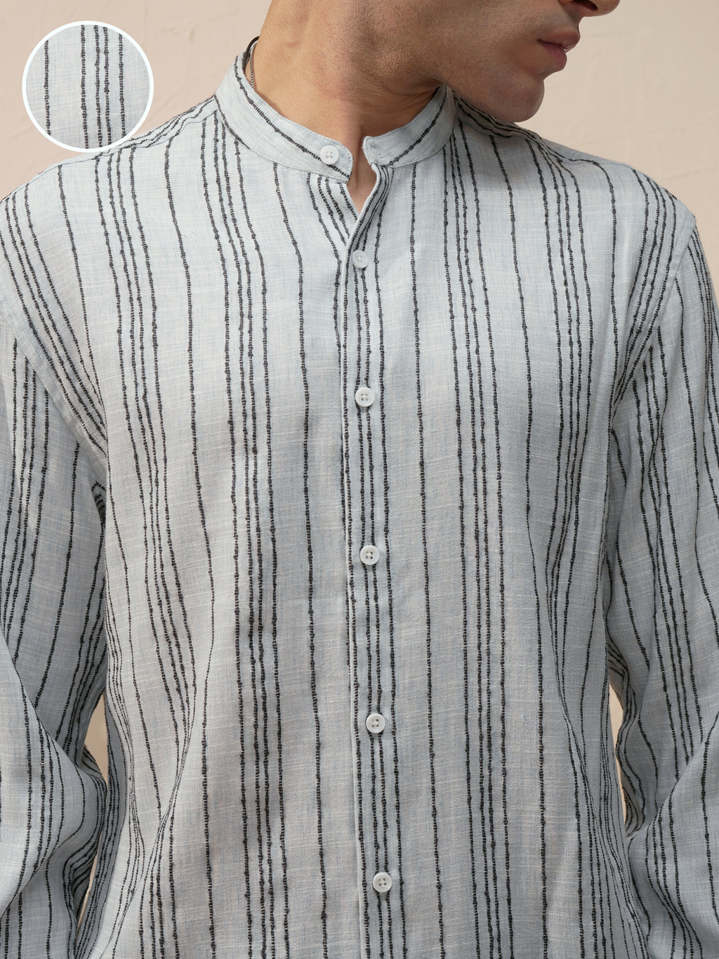 Highlander Men Blue Striped Relaxed Fit Casual Shirt - Blue - Image 5