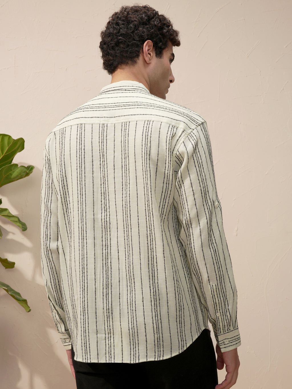 Highlander Men Green Striped Relaxed Fit Casual Shirt - Green - Image 3