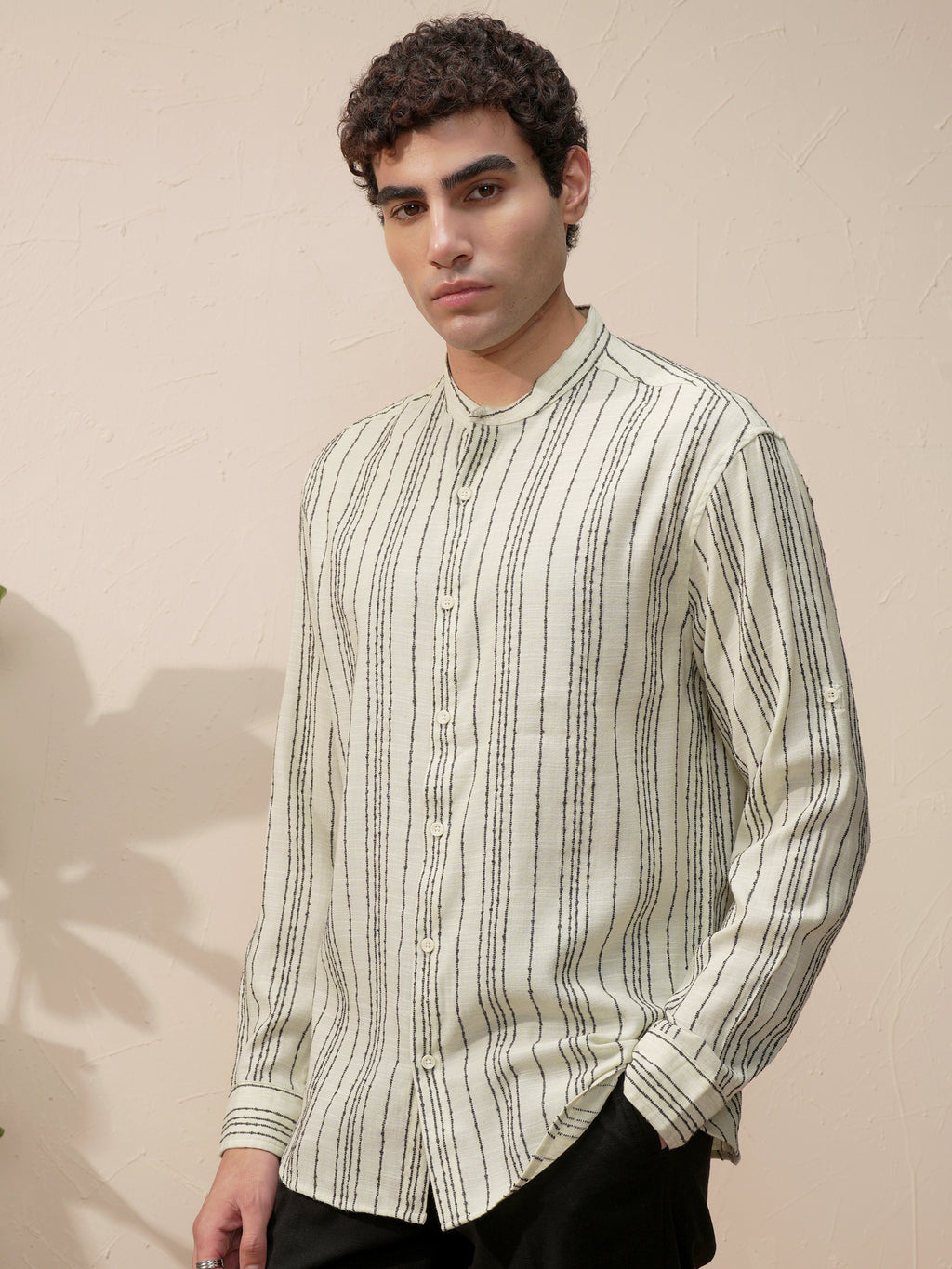 Highlander Men Green Striped Relaxed Fit Casual Shirt - Green - Image 4