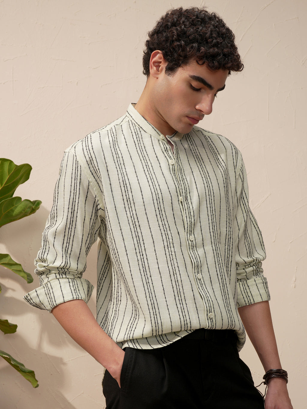 Highlander Men Green Striped Relaxed Fit Casual Shirt - Green - Image 6