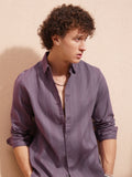 Highlander Men Purple Striped Slim Fit Casual Shirt - Purple - Image 1