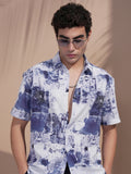 Highlander Men Purple Printed Slim Fit Casual Shirt - Purple - Image 1