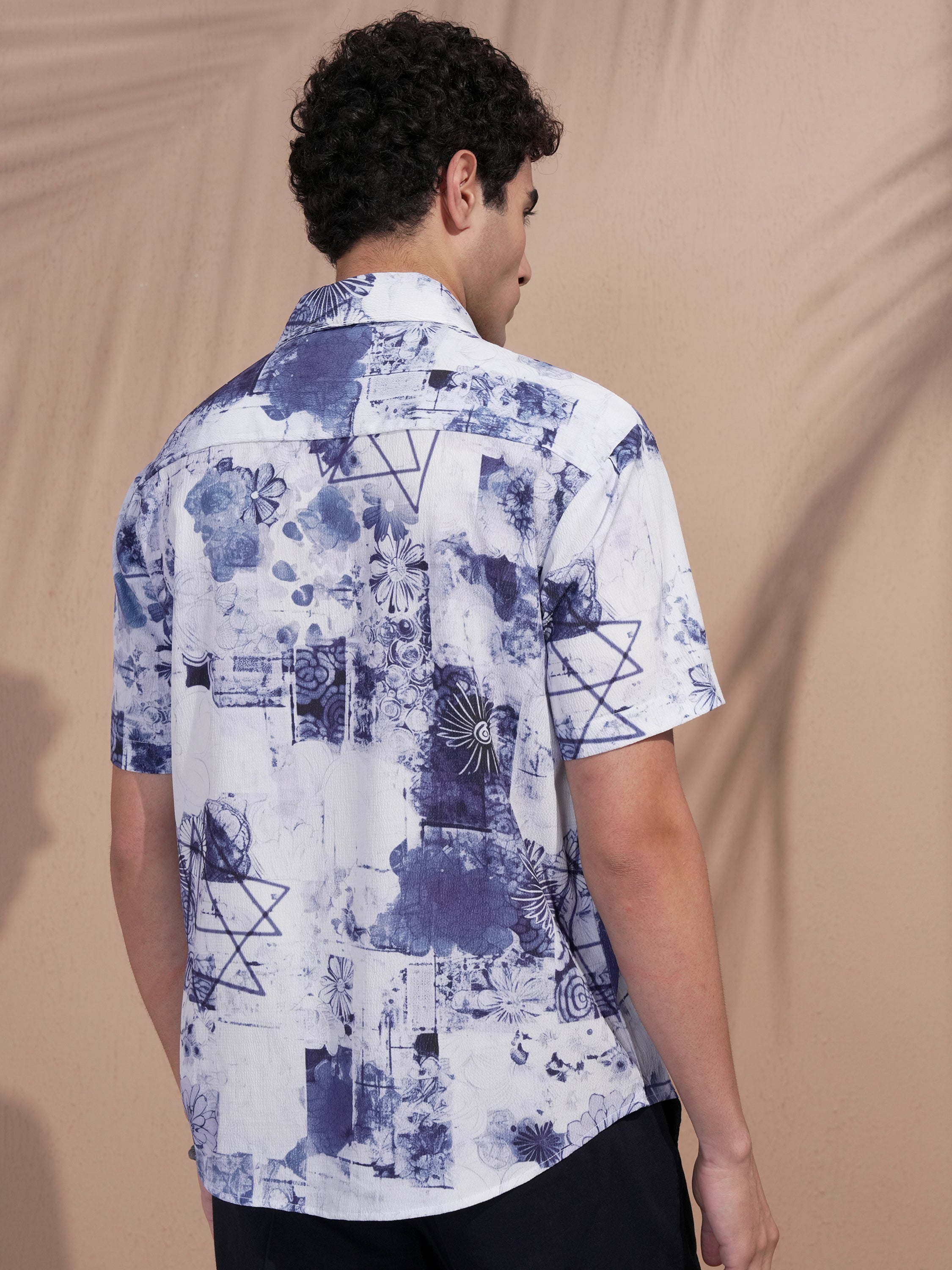 Highlander Men Purple Printed Slim Fit Casual Shirt - Purple - Image 3