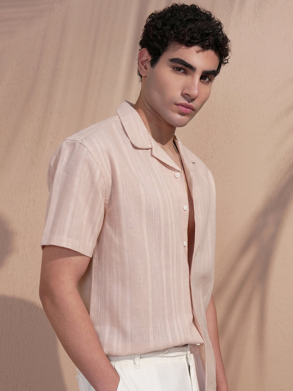 Highlander Men Pink Self Design Relaxed Fit Casual Shirt - Pink - Image 6