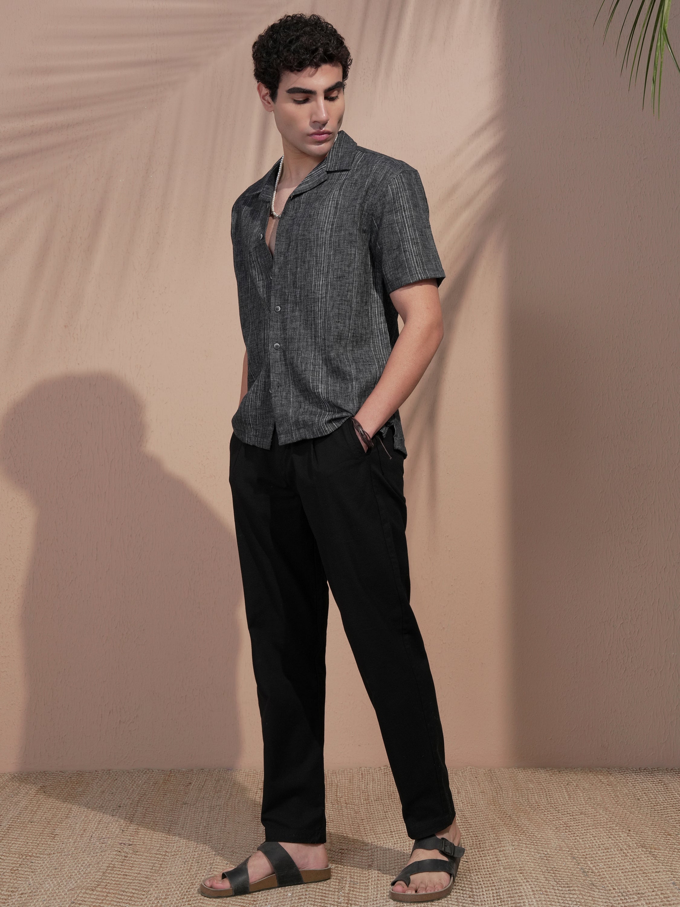 Highlander Men Grey Striped Relaxed Fit Casual Shirt - Grey - Image 2