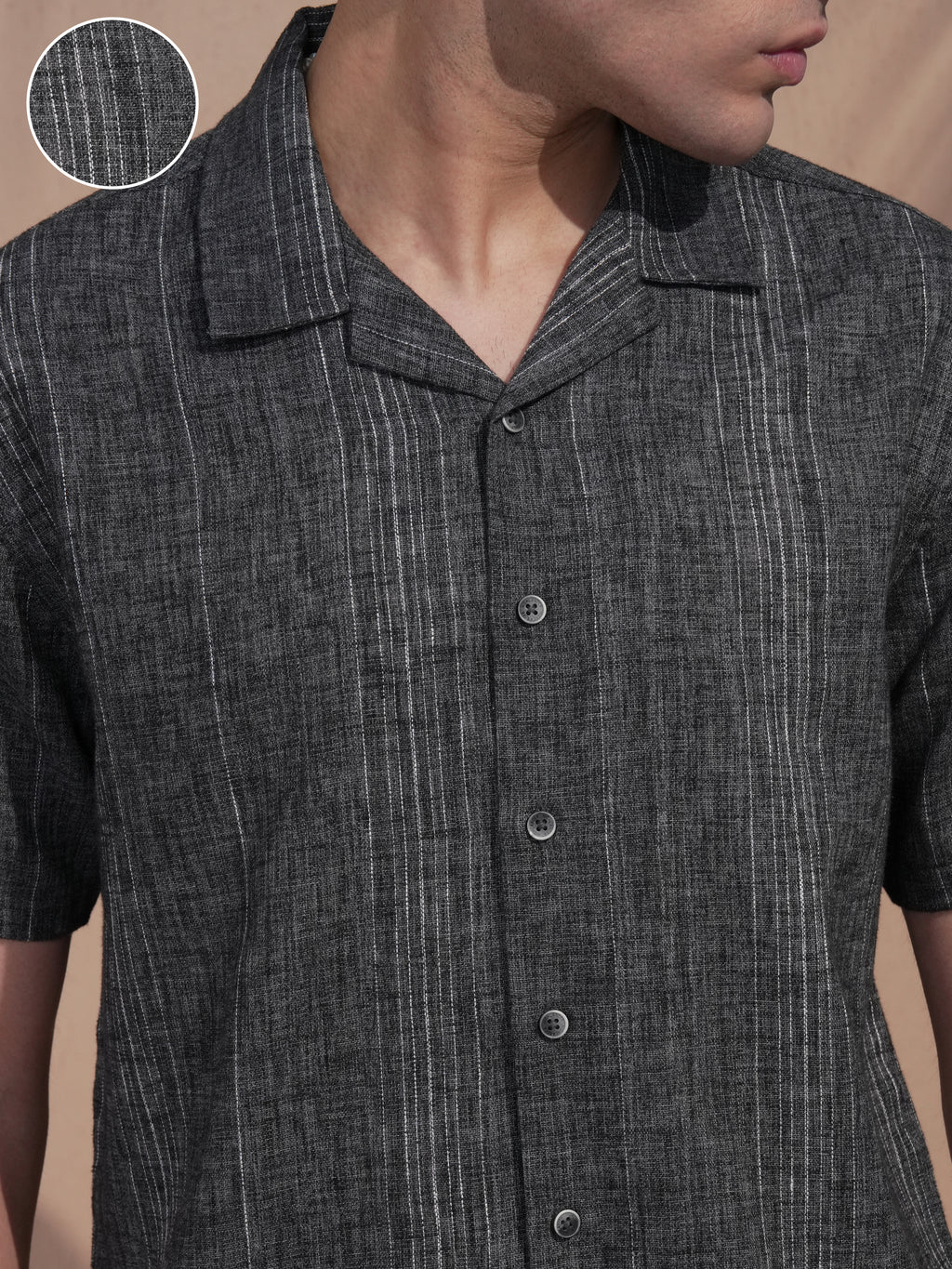 Highlander Men Grey Striped Relaxed Fit Casual Shirt - Grey - Image 5