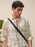 Highlander Men White Checked Relaxed Fit Casual Shirt - White - Image 1