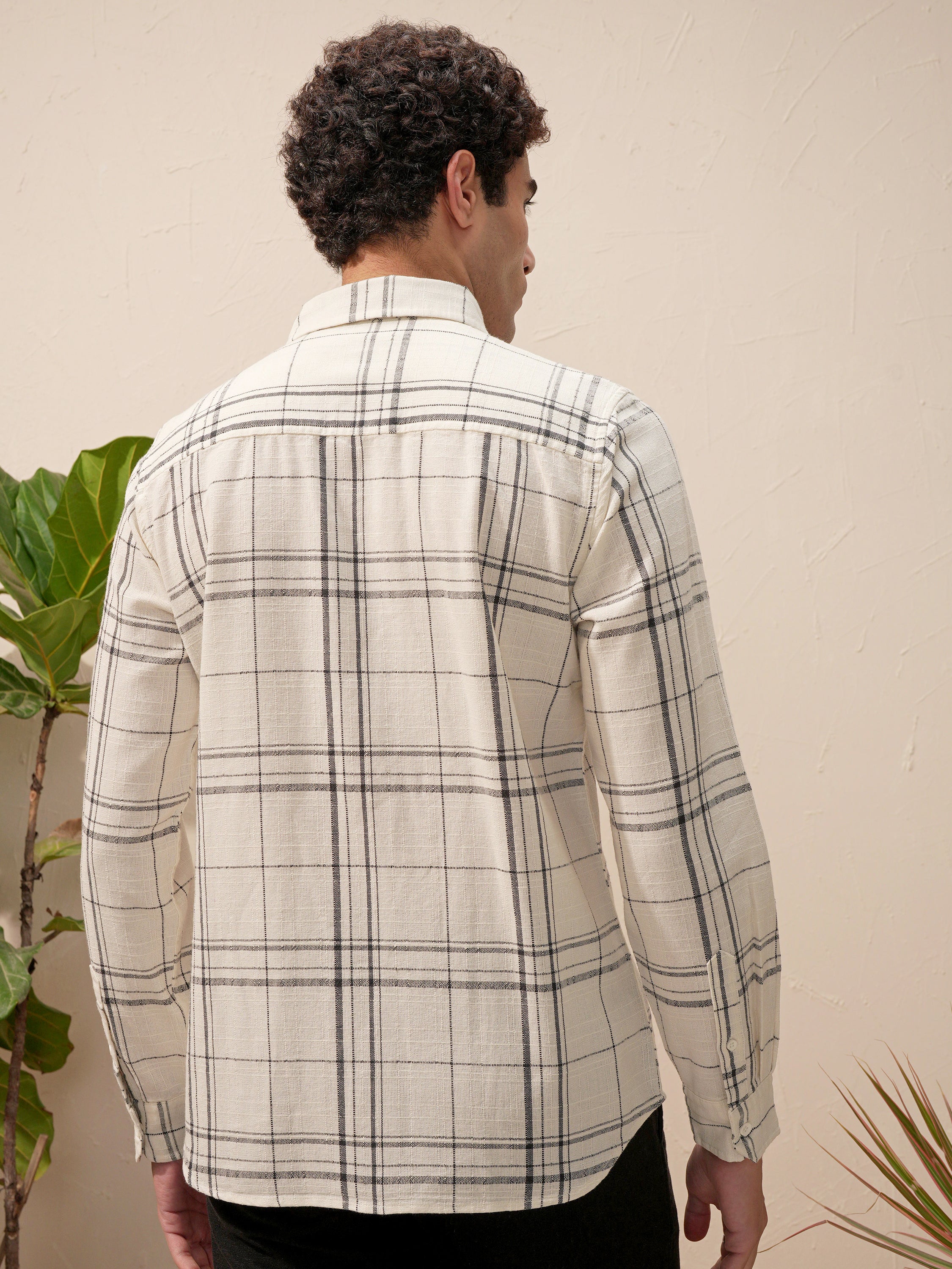 Highlander Men White Checked Relaxed Fit Casual Shirt - White - Image 3
