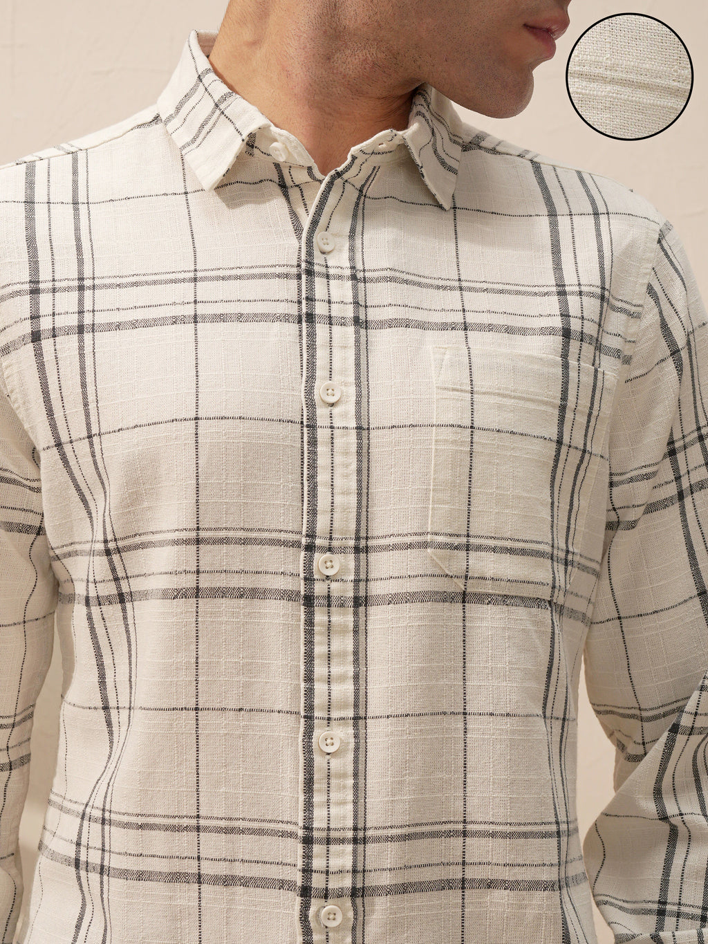 Highlander Men White Checked Relaxed Fit Casual Shirt - White - Image 5