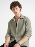 Highlander Men Grey Self Design Relaxed Fit Casual Shirt - Grey - Image 1