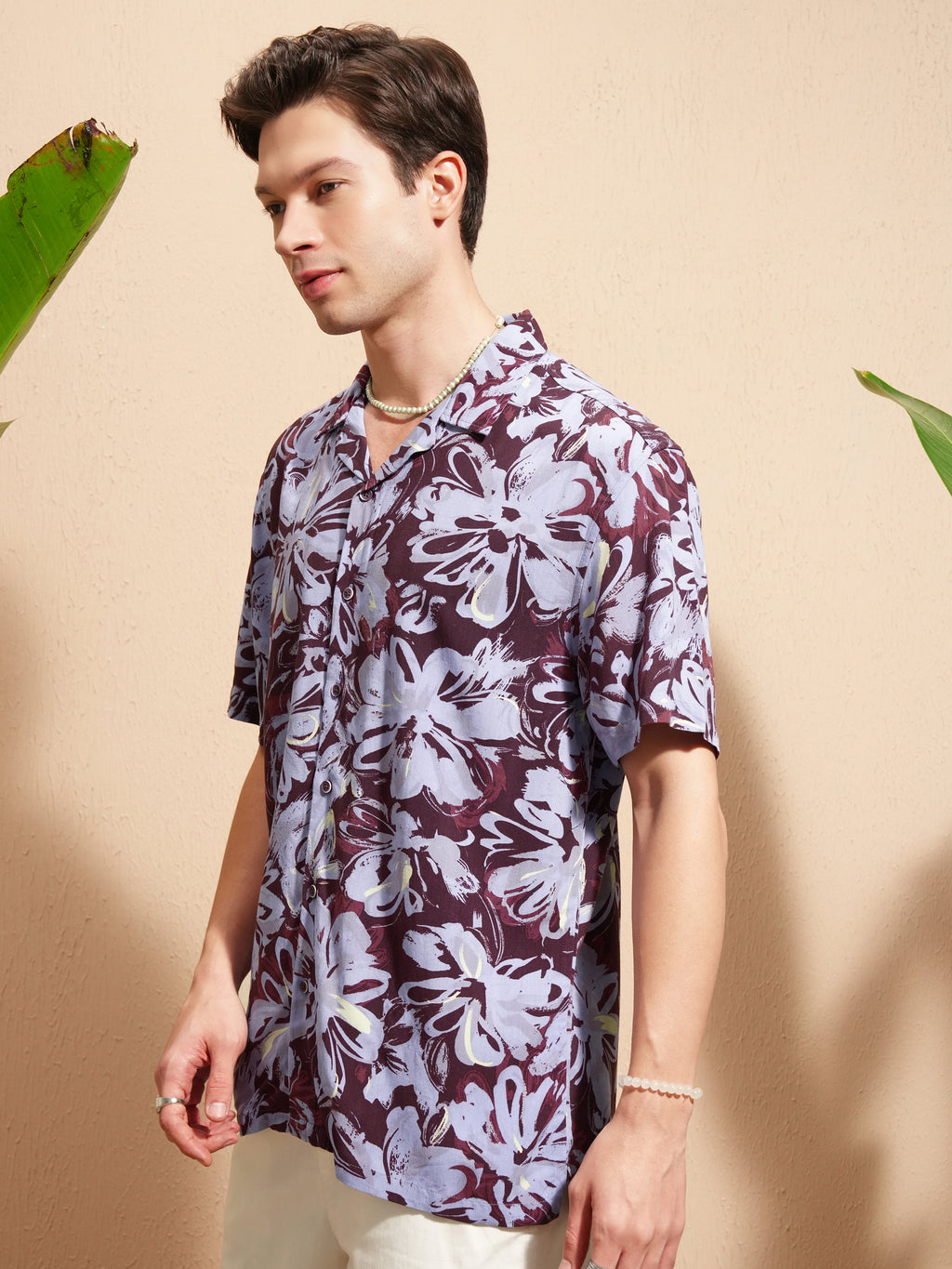 Highlander Men Burgundy Printed Relaxed Fit Casual Shirt - Burgundy - Image 4